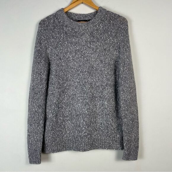 Theory Tweed Alpaca Speckled Crewneck Knit Sweater Small NEW Gray Quiet Luxury - Picture 1 of 12